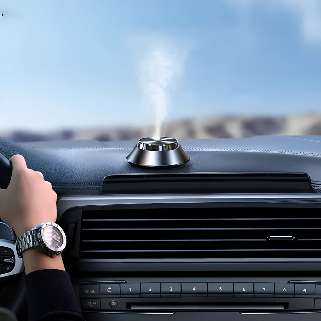 Black butterfly-shaped metal car aromatherapy air purifier with USB port