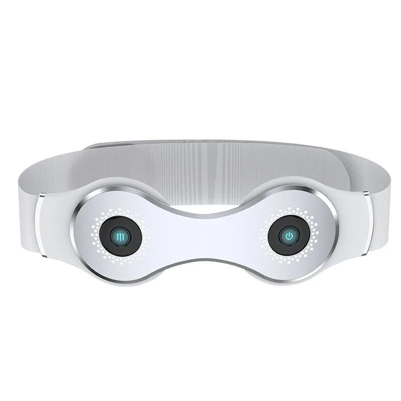 White far infrared lumbar massage belt with intelligent temperature control and Type-C charging port