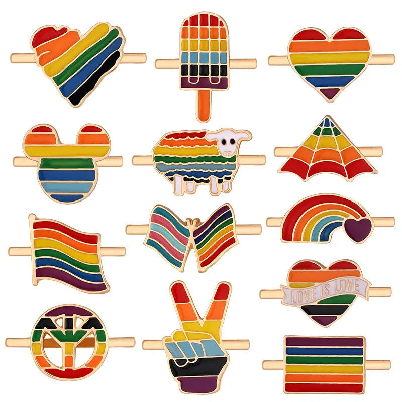 Cartoon rainbow love metal wall clock band for Apple Watch in simple style, colour BK446
