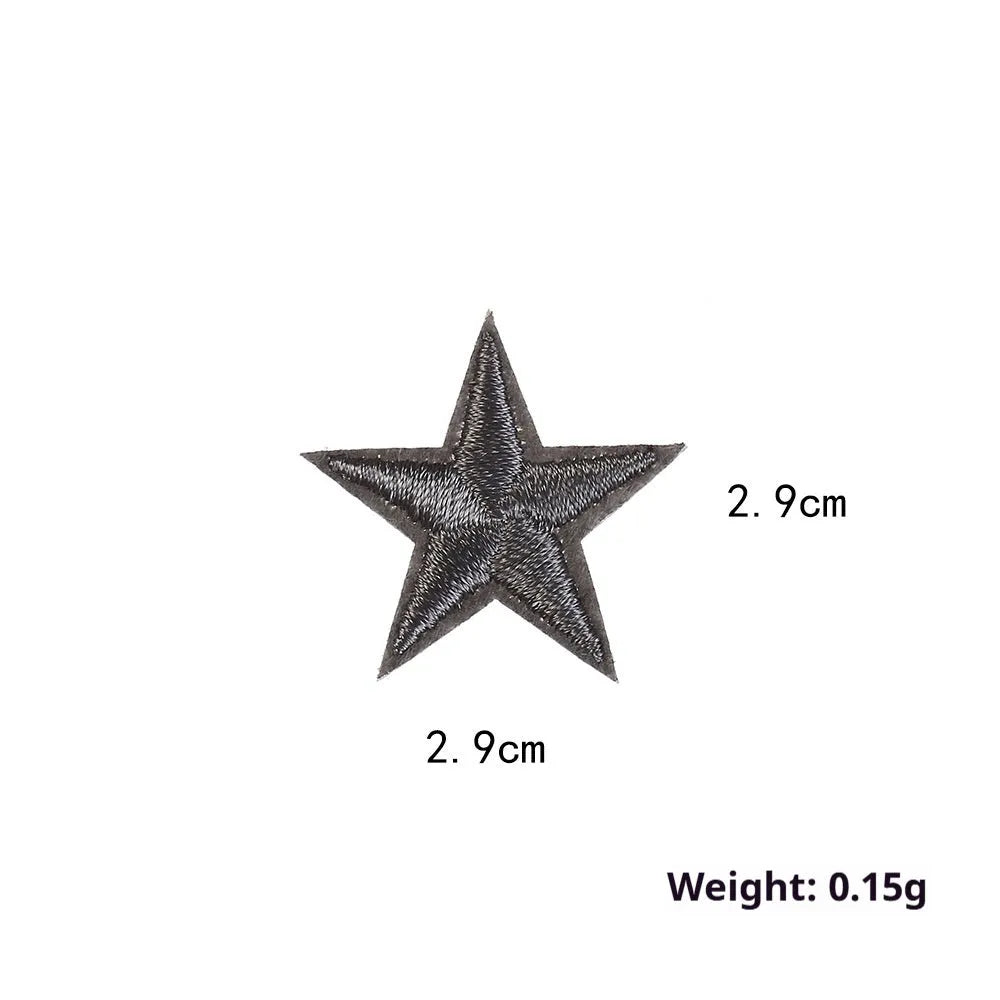 Colourful five-pointed star cloth embroidery stickers for DIY fabric decoration