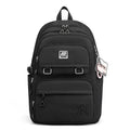Purple girls' large capacity nylon backpack with a physiological curve backplate for school use.