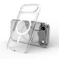 Transparent magnetic TPU composite phone case for iPhone 17, 17 Pro, and 17 Air models.