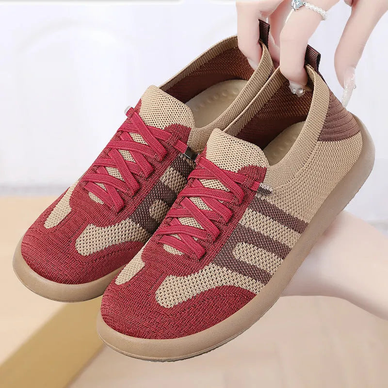 Retro German training shoes with fly woven mesh upper and polyurethane sole in low-top design