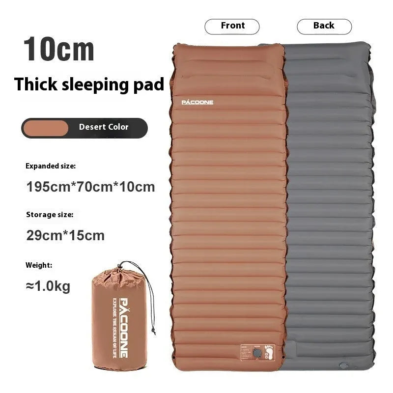 Auto-inflation air mattress camping sleeping mat 40D nylon TPU single navy blue