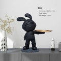 Resin pallet rabbit key storage box in regular white finish on a table