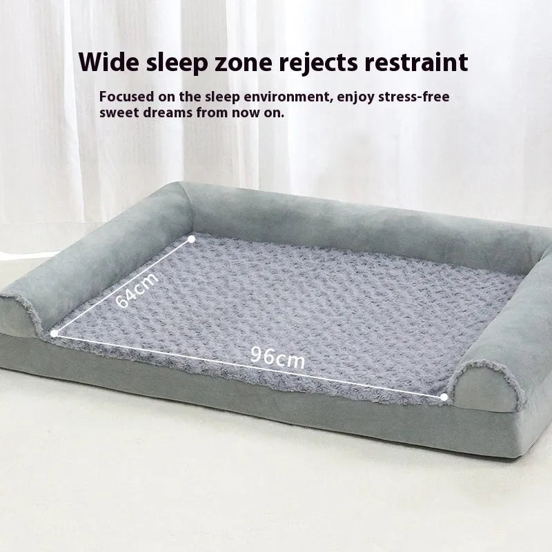 Light grey cloth dog kennel for medium large dogs, shown in a home setting.
