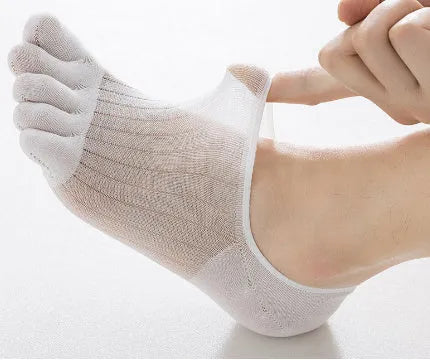 Modal cotton five-finger ultra-thin breathable boat socks in solid colours