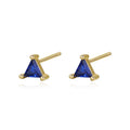 925 sterling silver geometric triangle zircon stud earrings in gold red zirconium finish