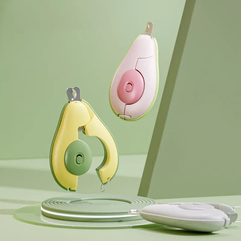 Professional LED light pet nail clipper for small dogs and cats in green, pink and white colours