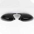 Pair of black ABS plastic rearview mirror housing shells for BMW 3 Series E90.