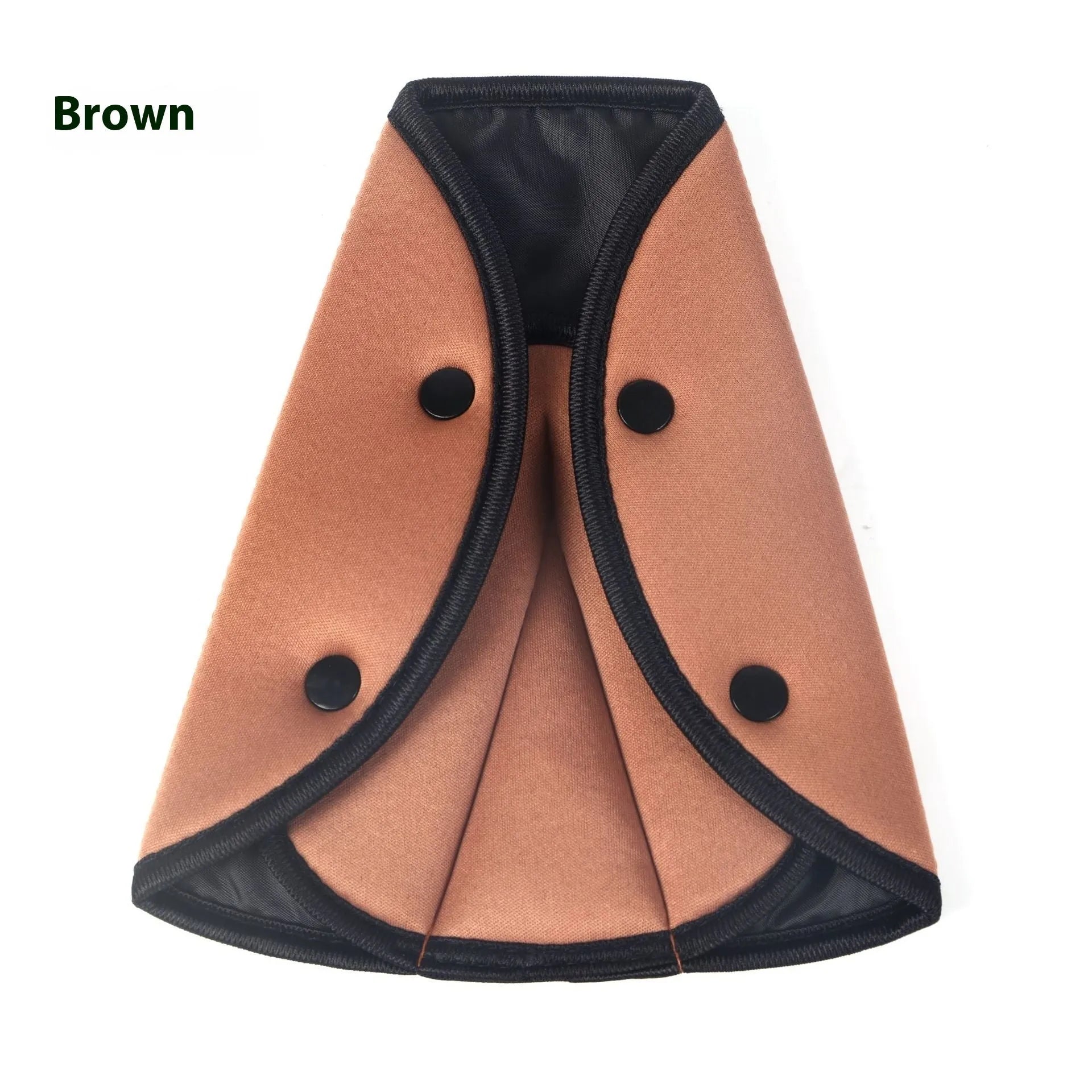 Polyester car children's seat belt holder in dark gray, size 20 cm by 24 cm, with black seat belt