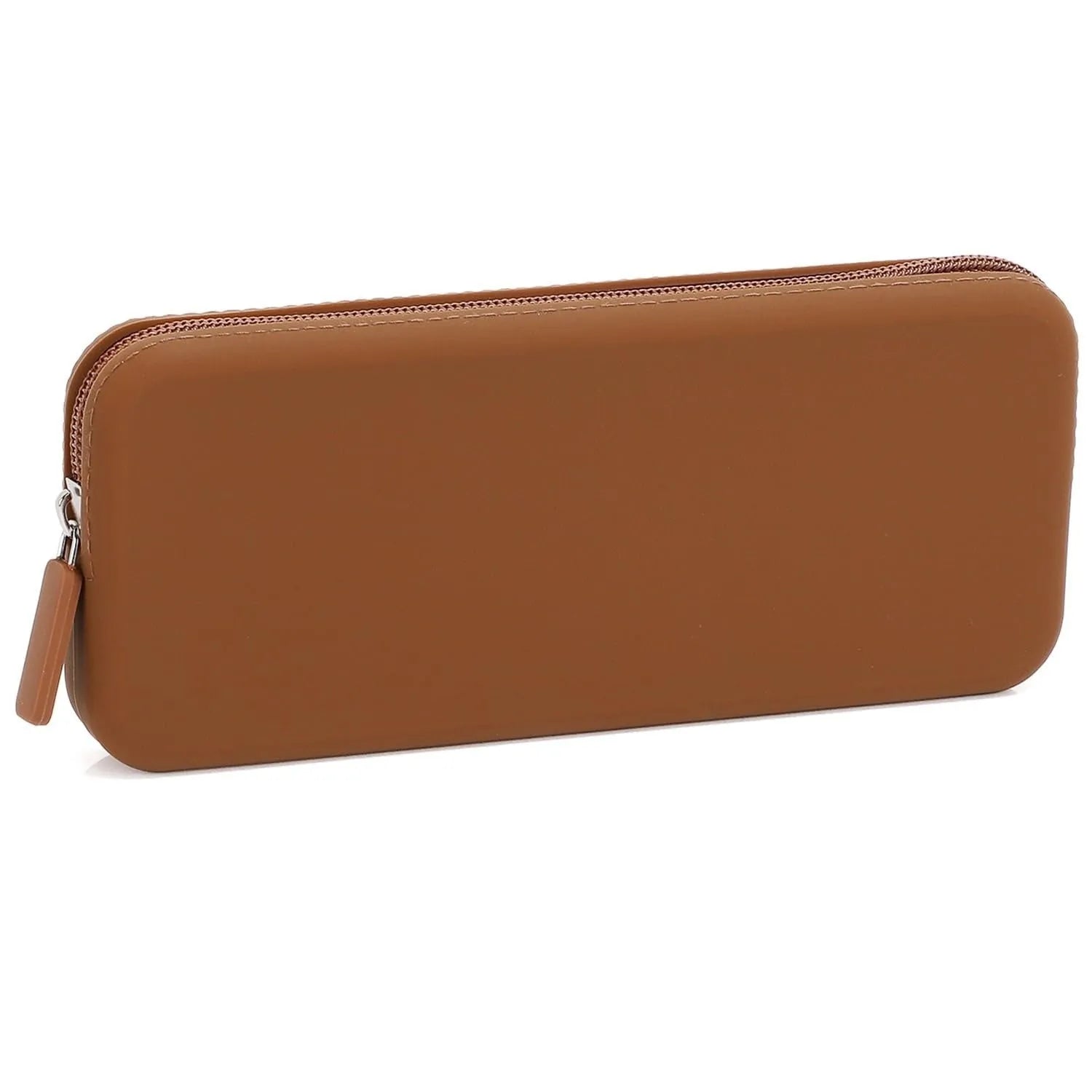 Silicone dustproof travel makeup brush storage bag in various colours, showing size 20x8x2.5cm.