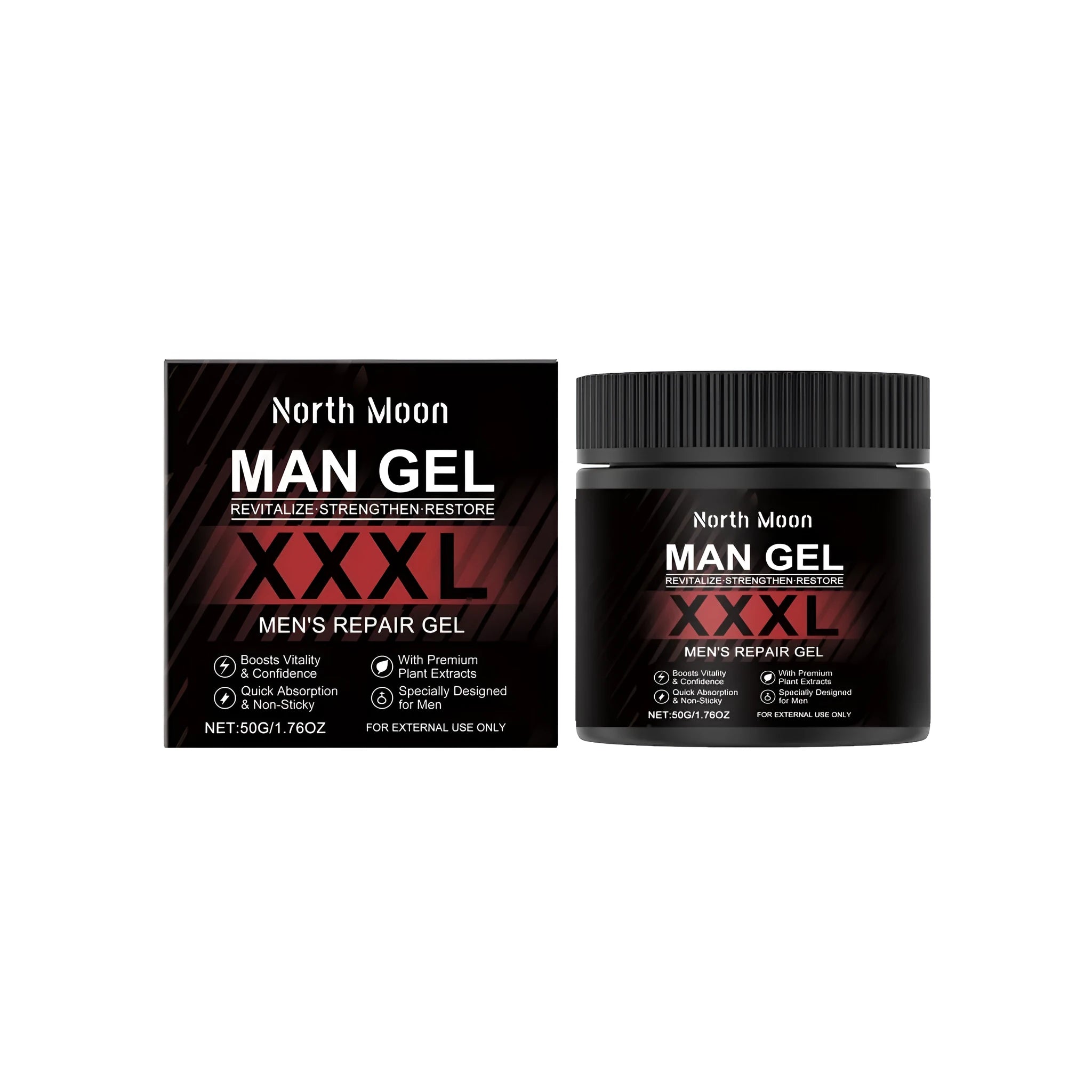 Men's Vitality Gel 50g tube with Herba Epimedii, ginseng root oil and Ginkgo biloba extract white gel