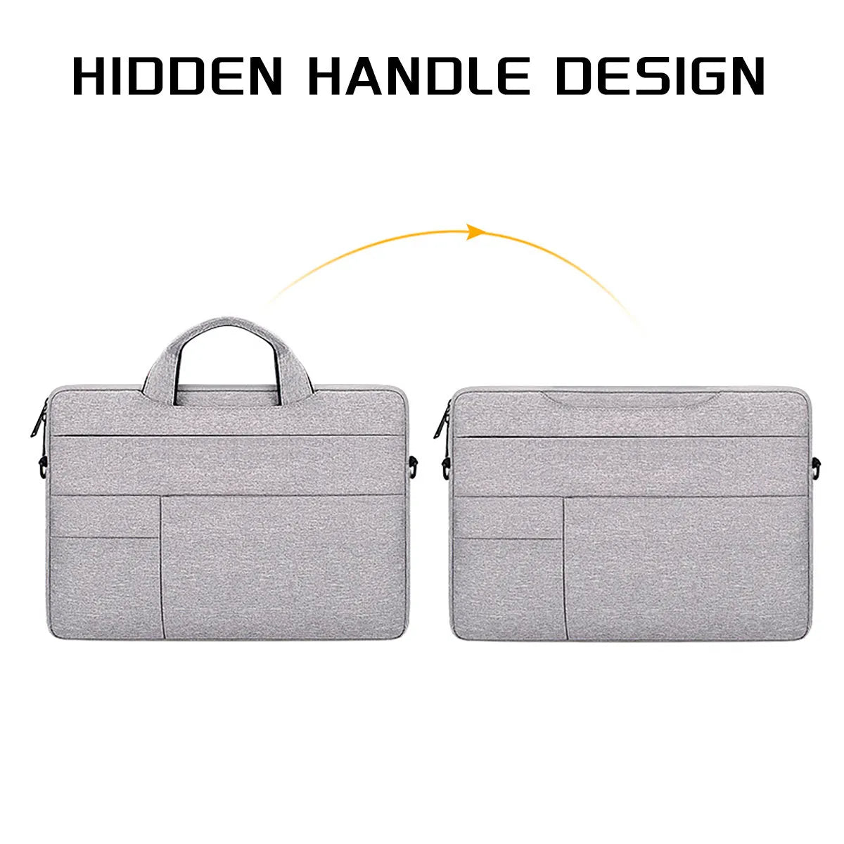 Water-repellent laptop bag with shoulder strap, available in multiple sizes and colours