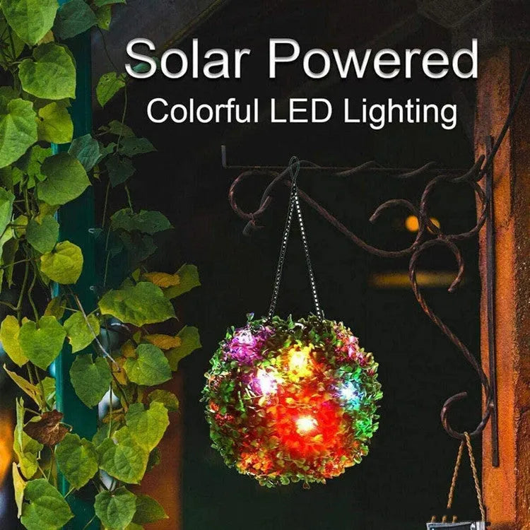 Solar grass ball light with plastic rattan shade in warm white LED for garden courtyard decoration