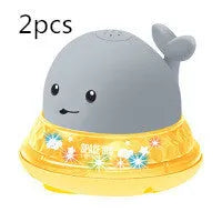 Automatic water induction whale bath toy spraying water with colourful LED lights