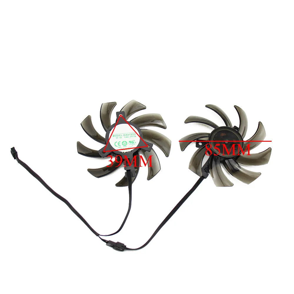 GA91S2U black universal pair graphics card cooling fan 85mm 40mm mounting hole distance 4-pin header