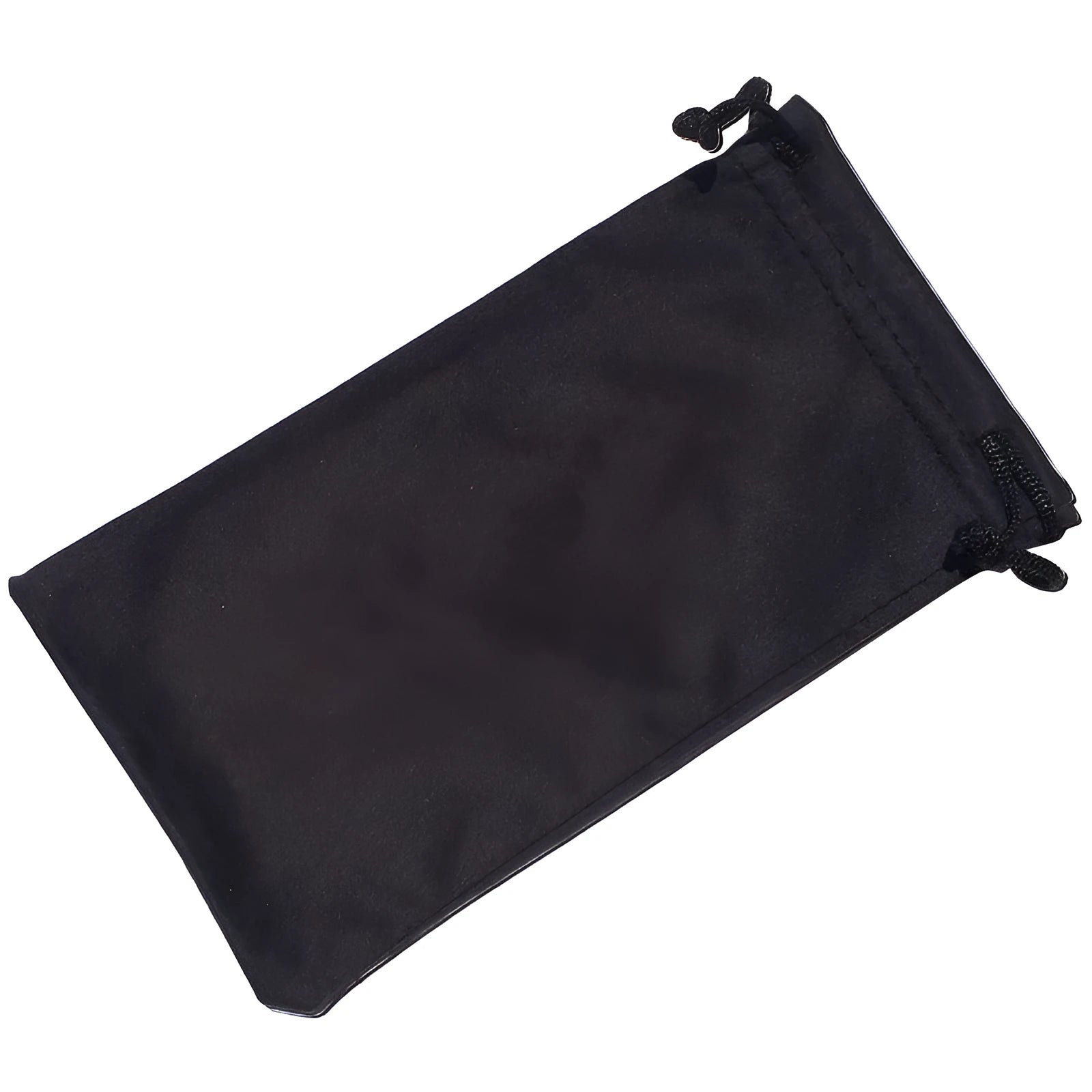 Black flannel sunglasses storage bag measuring 9x17cm for outdoor carrying and pressure protection