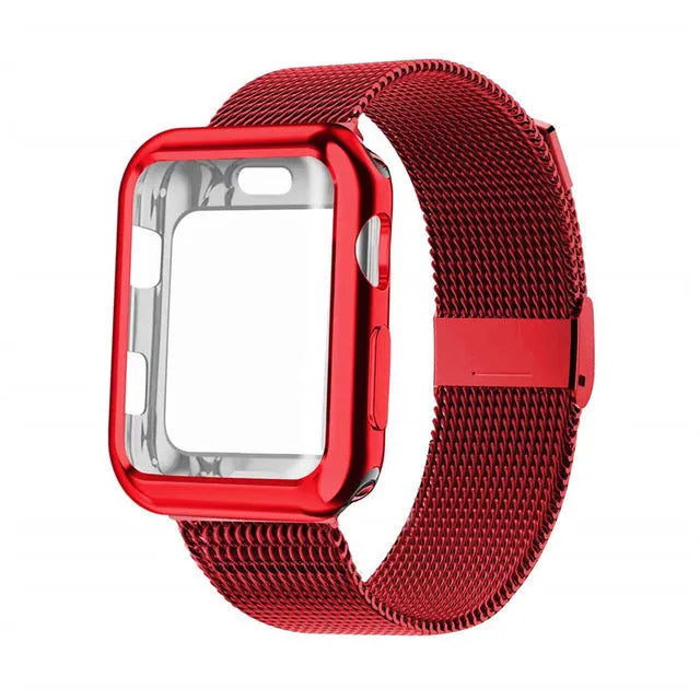 Magnetic Milanese loop metal band with TPU lining for Apple Watch in multiple colour options.