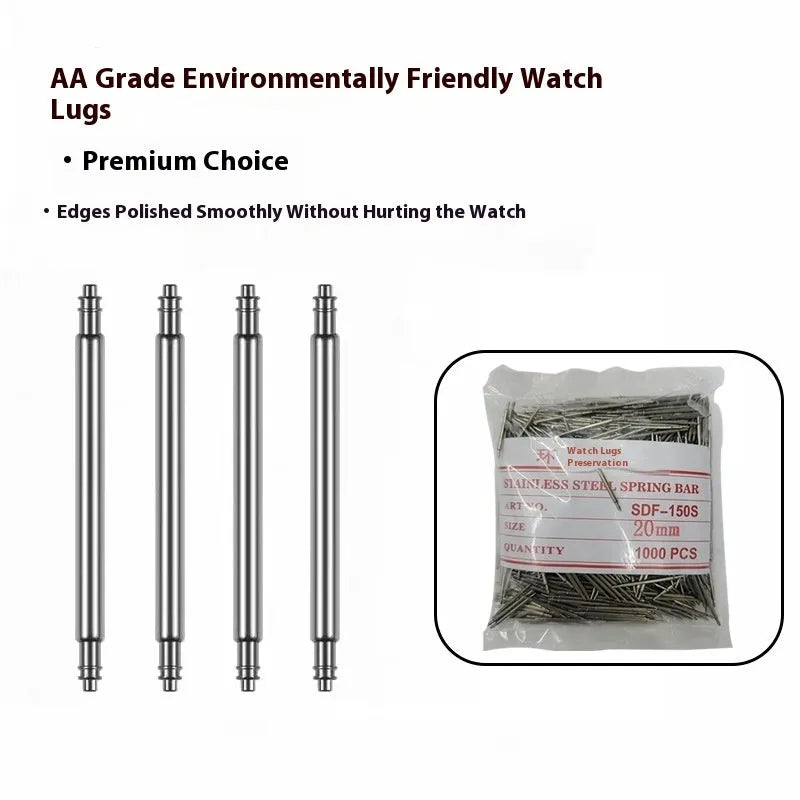Watch spring bars or auricular needle spring shafts in sizes 21mm to 26mm for watch repair.