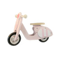 Pink wooden toddler balance scooter with 10-inch wheel for children aged 1-3 years.