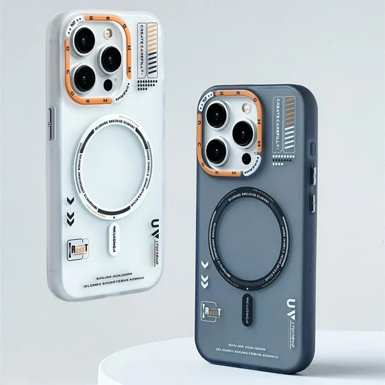 Magnetic frosted PC phone case for iPhone 17, black colour, shockproof protective cover