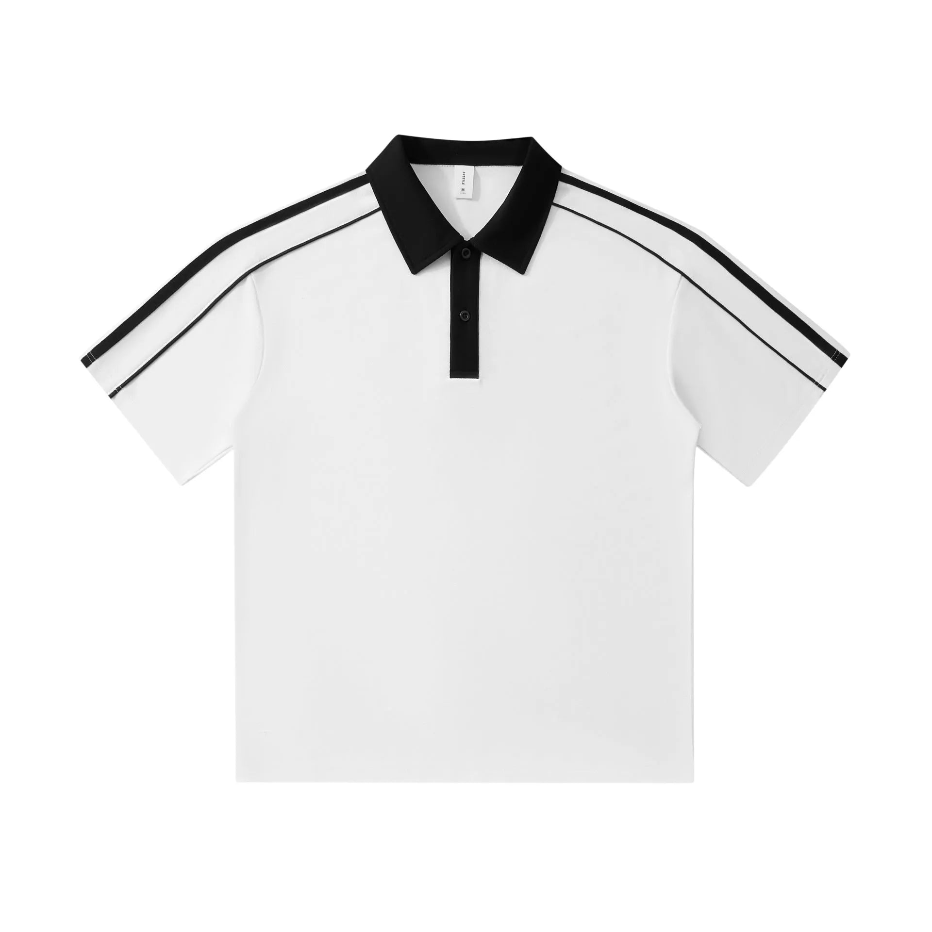 Casual lapel short sleeve T-shirt in cotton blend with loose drop shoulder fit, available in multiple colours