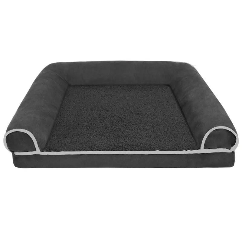 Household personality memory sponge dog mattress with cloth cover in beige, on floor