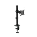 Silver metal lifting and rotating VESA monitor bracket for 13 to 32 inch screens.