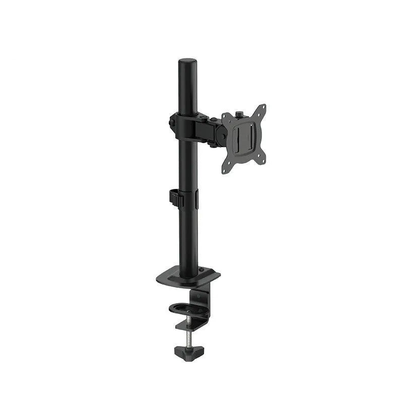 Silver metal lifting and rotating VESA monitor bracket for 13 to 32 inch screens.