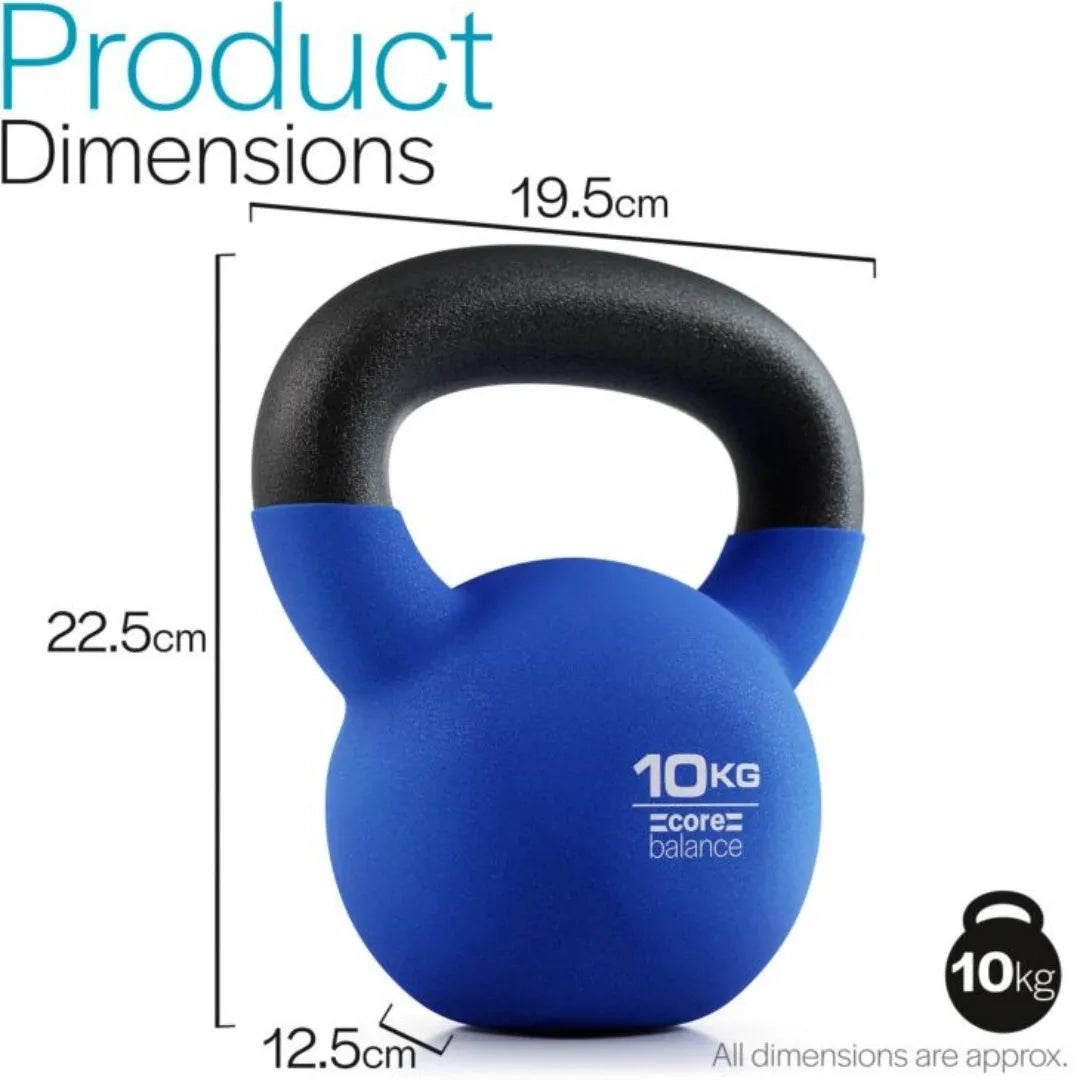 Blue cast iron dumbbell shaped like a teapot, showing the integrated handle and solid construction.