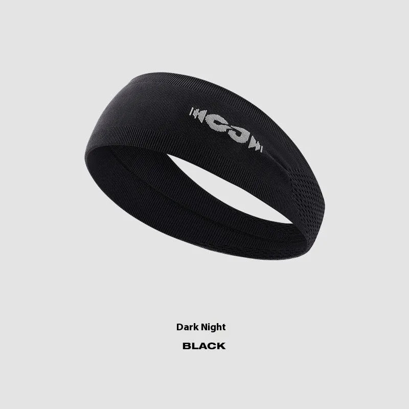 Seamless knitted exercise hair band in classic black, carbon grey, and purplish blue colours