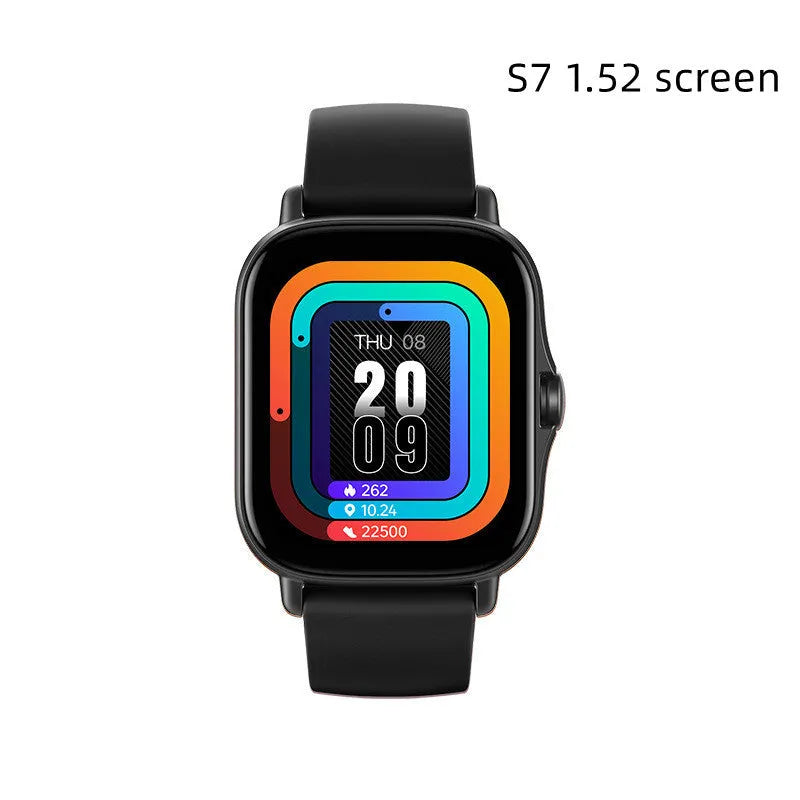 GT20 smartwatch with 1.75-inch screen on silicone band, showing heart rate monitoring display