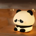 Cartoon panda silicone night light for children with warm white LED glow