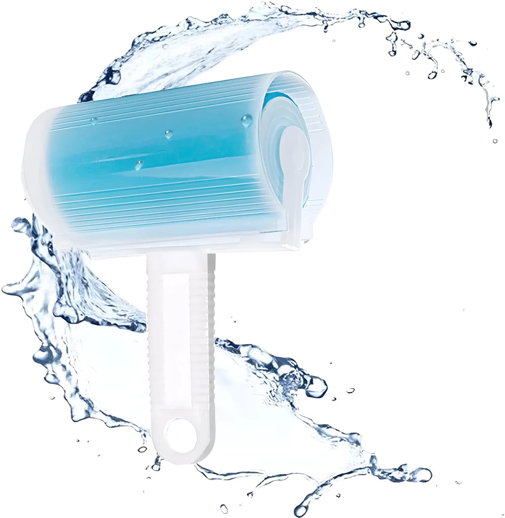 Reusable washable lint roller with protective cover for pet hair removal