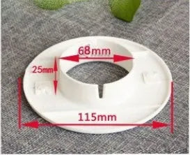 Plastic air-conditioning hole cover in white for sealing wall ports, size options for 37-165mm diameters