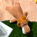Plush dog grinding teeth interactive toy with corn kernel design and animal shape