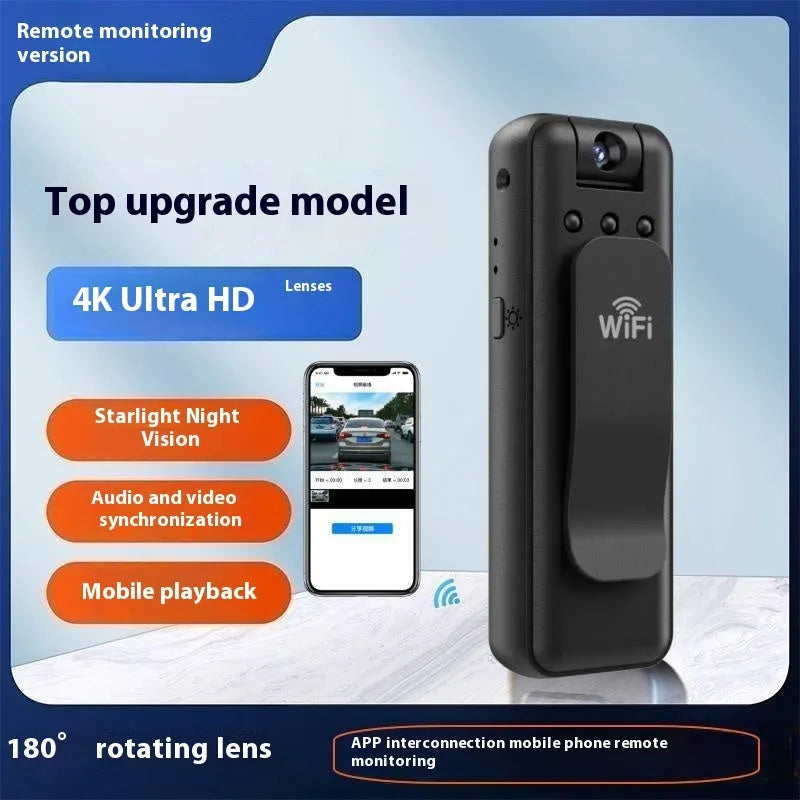 Black back splint surveillance camera with Type-C connection and WIFI capability for professional monitoring