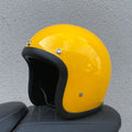 FRP retro-style half helmet for electric motorcycle commuting, shown in a colour option.