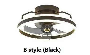 Modern ceiling fan lamp with integrated light, 500mm diameter with white acrylic shade and PC blades.