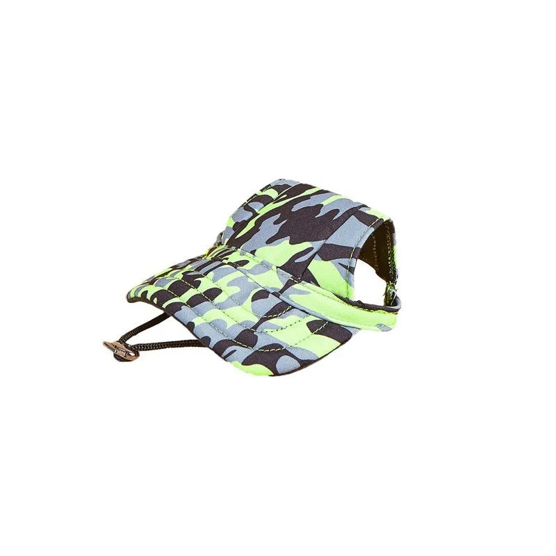 Plaid canvas pet baseball cap for dogs and cats with brim for sun protection