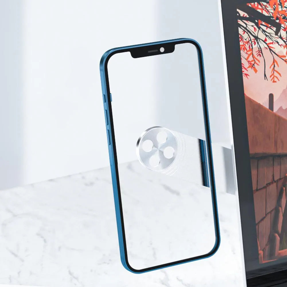 Black aluminium laptop phone holder with magnetic mount attached to a laptop screen.