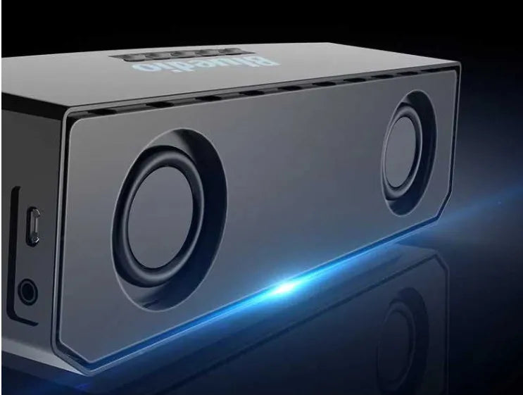Black BS-6 cloud smart speaker with compact design measuring 227x68x74mm