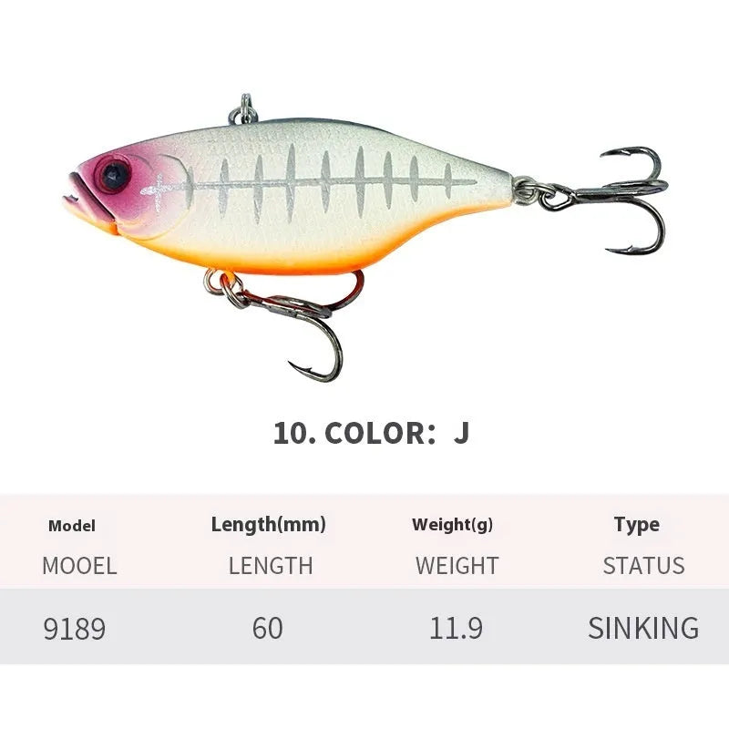 60mm 11.9g long-range submerged biomimetic fishing bait in multiple colour options
