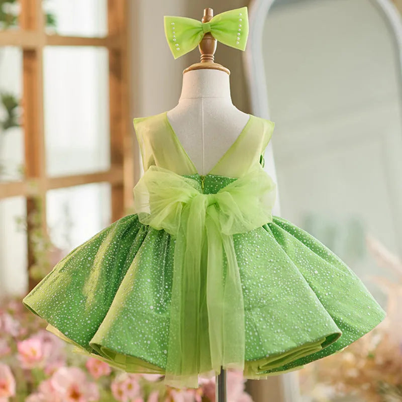 Green mint Mambo pettiskirt dress for girls, polyester fabric, full princess style, suitable for 80cm to 160cm height
