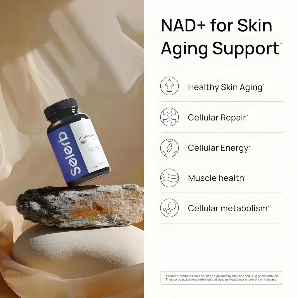 Men's NAD capsule supplement bottle with 30 tablets, extraction process formula