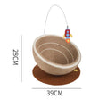 Large integrated cat scratching basin and nest with sisal rope post and flannel bed in Starlight Sisal Nest colour.