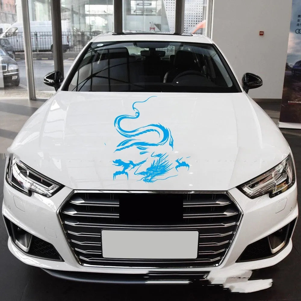 50x36 cm dragon car sticker in PET vinyl with colour options for vehicle modification
