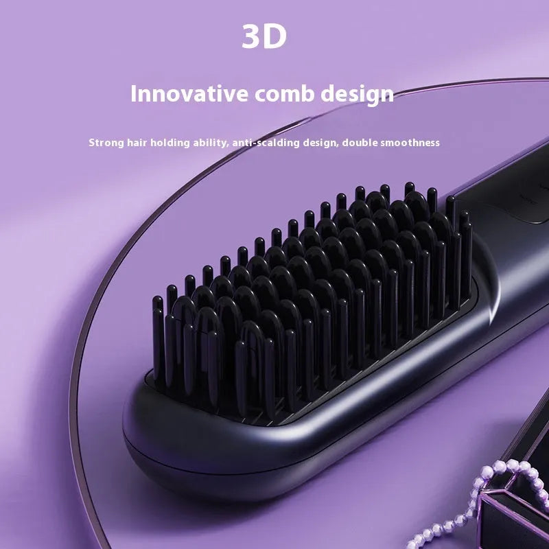 Portable charging negative ion hair comb in white, dark blue or grey colours