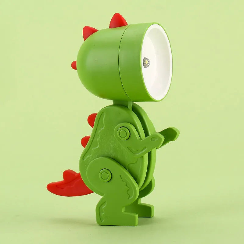 Creative handmade LED mini night lamp with PVC shade in cartoon style, battery operated with button switch